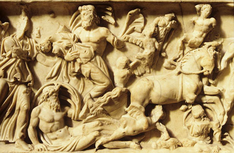 Detall del sarcòfag anomenat del Rapte de Proserpina