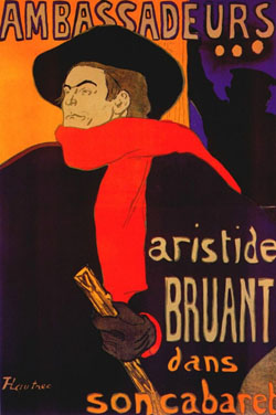 Aristide Bruant dans son cabaret (1892). 255 x 120 cm