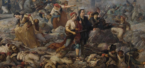 'El Gran Dia de Girona'. Detall central de la pintura