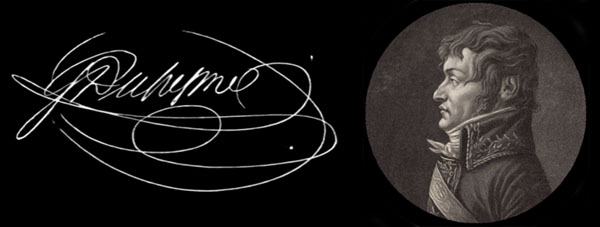 Signatura i retrat del general Guillaume-Philibert Duhesme (1766-1815)