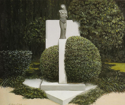 Monument a Fidel Aguilar a la Devesa, Girona. Santi Roca D. Costa, 1983. Oli sobre tela