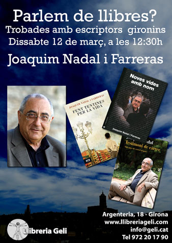 Cartell de l'esdeveniment amb Joaquim Nadal i Farreras