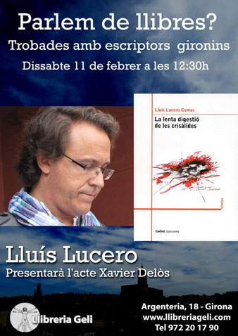 Cartell de l'esdeveniment amb Lluís Lucero Comas
