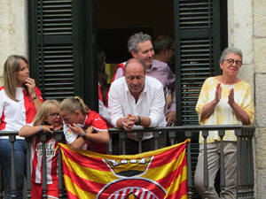 Ascens del Girona FC i el Bàsquet Girona. Rebuda a la plaça del Vi