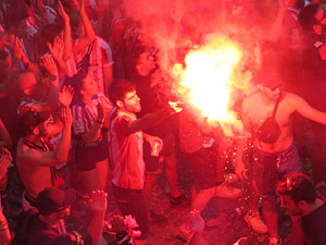 Ascens del Girona FC i el Bàsquet Girona. Rebuda a la plaça del Vi