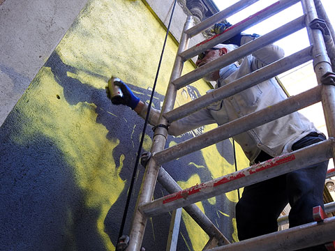 Procés de pintat del mural