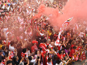 Celebració del Girona FC a la Champions League