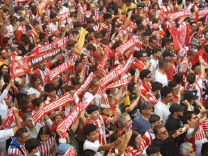 Celebració del Girona FC a la Champions League