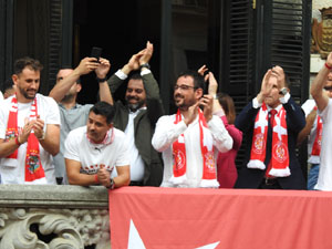 Celebració del Girona FC a la Champions League