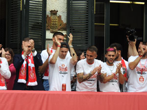 Celebració del Girona FC a la Champions League