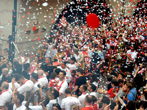 Celebració del Girona FC a la Champions League