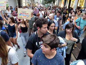 Manifestaci&oacute; contra el canvi clim&agrave;tic organitzada per Fridays for Future i Revoluci&oacute; o Extinci&oacute;