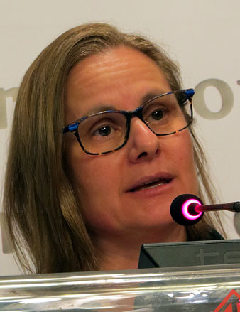 Marta Simó, doctora en Sociologia, durant l'acte
