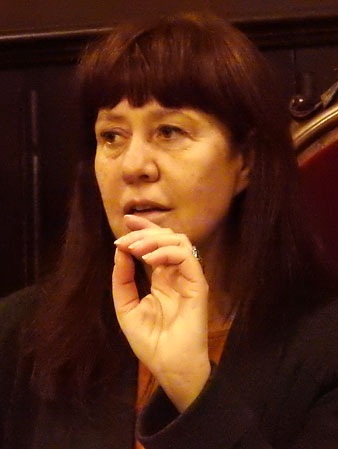 Marta Madrenas, alcaldessa de Girona, durant l'acte